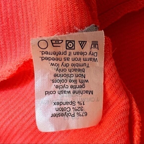 Madewell bright orange textured back zipper stretch top blouse size XS. - Picture 4 of 6